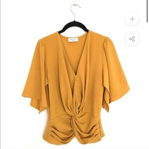 Hoffman mustard blouse size 34 (xs/s)